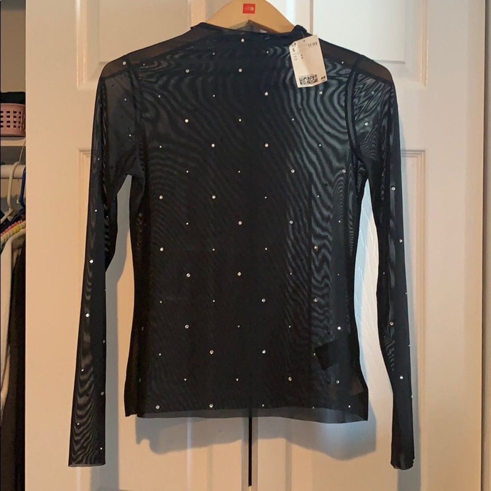 NWT Sheer Mock Neck Top
